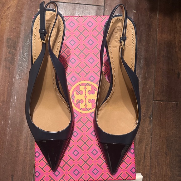 Tory Burch Shoes - Tory Burch Penelope Slingback -NIB-3” Heel Navy Cap Toe Heels-Made in Italy